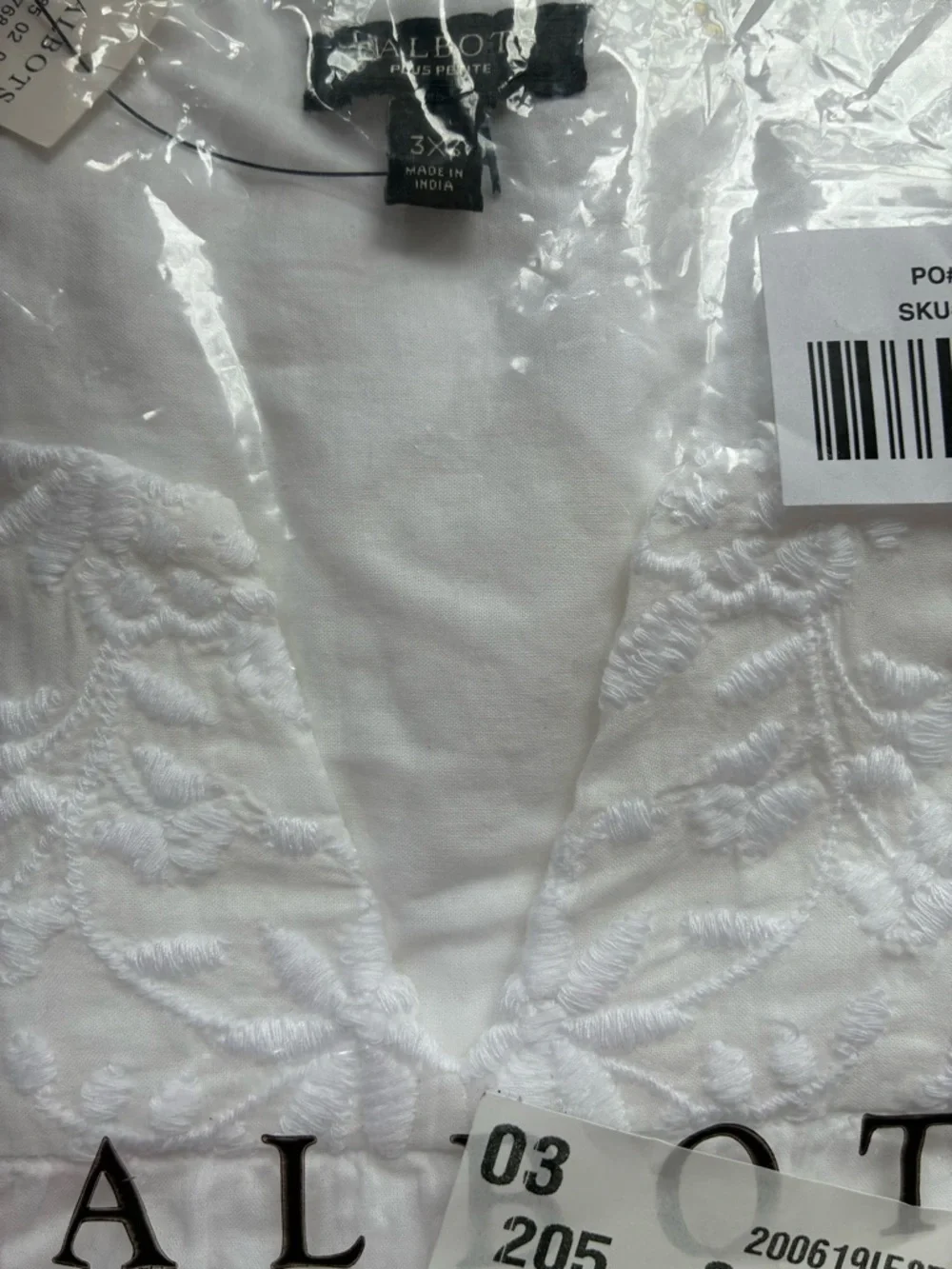 Lot of 2 NWT Talbots Shell Tunics with White Floral Embroidery Red and White 3XP - Picture 12 of 16